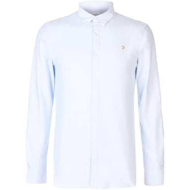 Farah Vintage Oxford-overhemd met lange mouwen en knoopsluiting voor heren (Hemelsblauw)