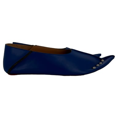 Marni Studded Ballerina Flats van Blauw Leer