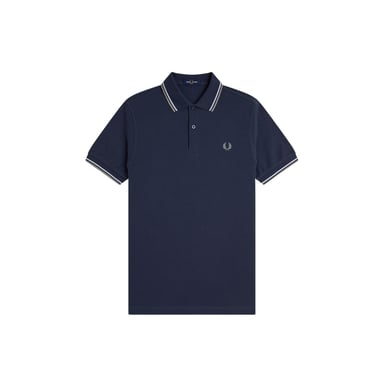 Fred Perry Heren Twin Tip Poloshirt (Airforce Blauw)