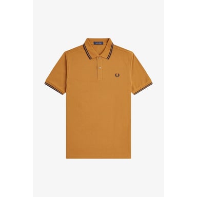 Fred Perry Heren Twin Tip Poloshirt (Donker Karamel)