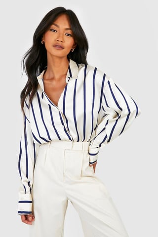 Fine Stripe Satin Shirt