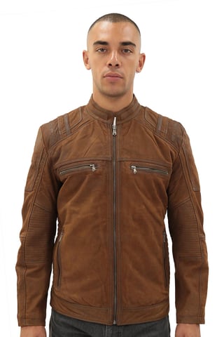 Heren buff lederen racer bikerjack-Wenen