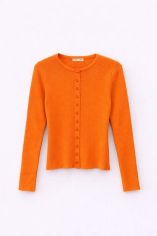 Geknoopte Slim Fit Ribbelgebreide Cardigan