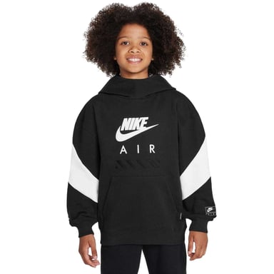 Nike Fleece-hoodie met kleurblokken voor kinderen/kleintjes (Zwart/Wit)