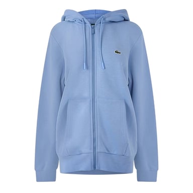 Lacoste Heren-hoodie met volledige ritssluiting van katoenmix en basic logo (Blauw)