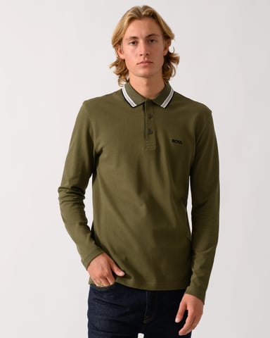 Poloshirt BOSS Plisy groen katoenpiqué