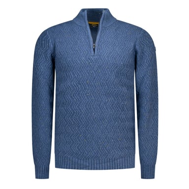 Trui New Zealand blauw half zip