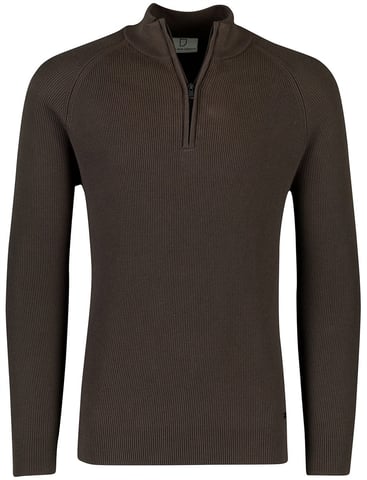 Trui Born With Appetite gebreide half zip bruin