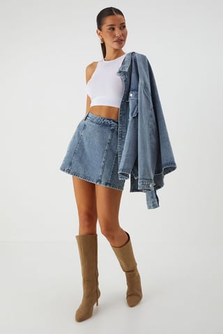 MissPap Denim minirok met hoge taille