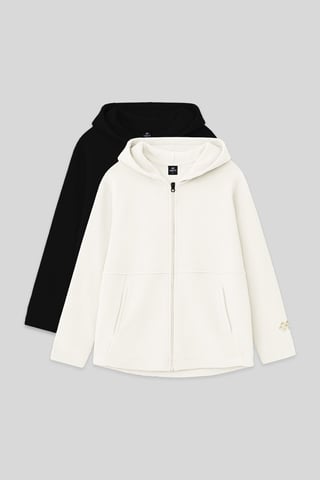2-pack sweatshirts met capuchon en rits