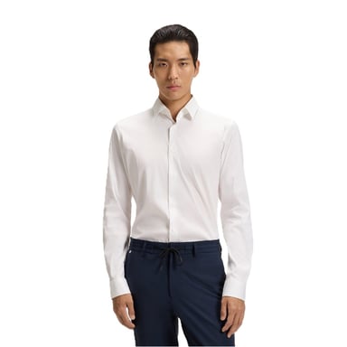 Boss Oxford overhemd voor heren met kentkraag, lange mouwen en regular fit in wit