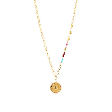 Luxenter Multicolour Crystal Halsketting afgewerkt in 18K geel goud - Targey