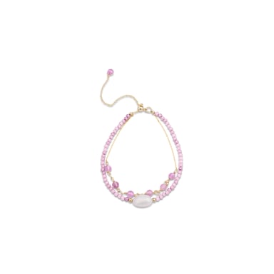 Luxenter armband, metalen legering ekhao en roze toermalijn 18K vergulde afwerking