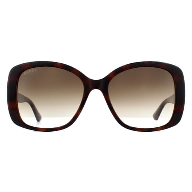 Gucci Vlinder Dames Havana Bruin Gradient Zonnebril