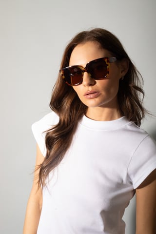 Tortoiseshell oversized cat eye sunglasses