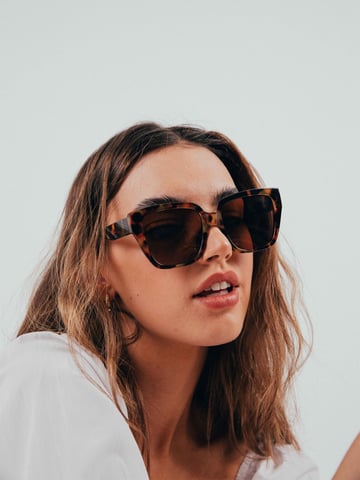 Plastic Frame Oversized Cat Eye Sunglasses