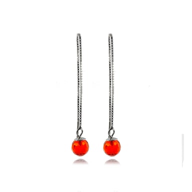 Luxenter oorbellen, 925 sterling zilver en oranje hydrothermale kwarts, gerhodineerd yedia