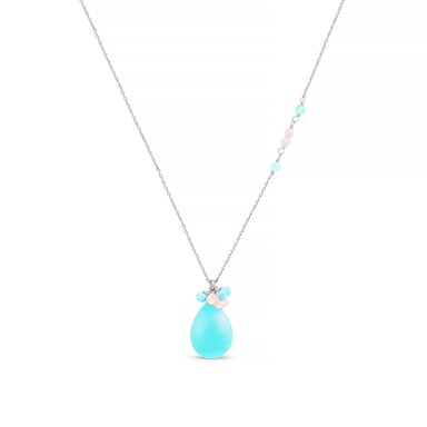 Luxeketting, metaallegering adak en turkoois gerhodineerd