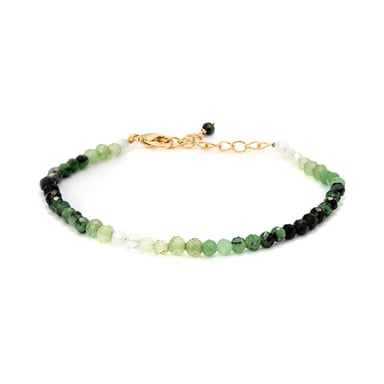 Luxenter Groene Kristal Armband Afgewerkt in 18K Geel Goud - Halok