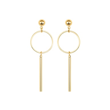 Luxenter oorbellen, coion afwerking in 18 karaat geel goud