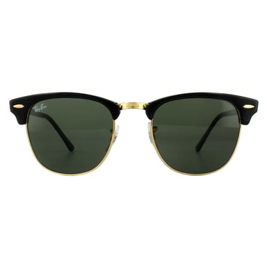 Ray-Ban Zonnebril Clubmaster 3016 W0365 Zwart Groen G-15 Klein 49mm