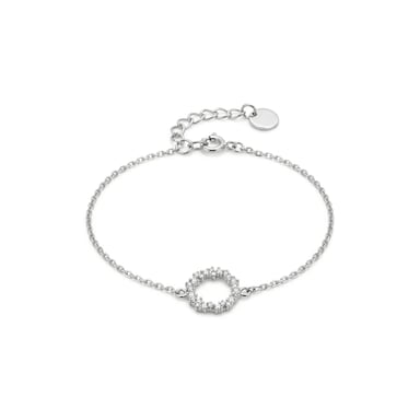 Luxenter armband, 925 sterling zilveren thilak en glanzende zirkonia met gerhodineerde afwerking
