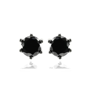 Luxenter oorbellen, 925 sterling zilver en gerhodineerde onyx zirkonia oorbellen