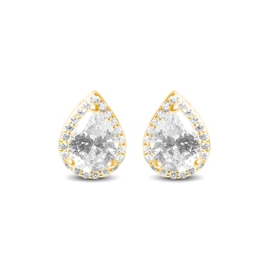 Luxenter, theli oorbellen in 925 sterling zilver en glanzende 18K vergulde zirkonia afwerking