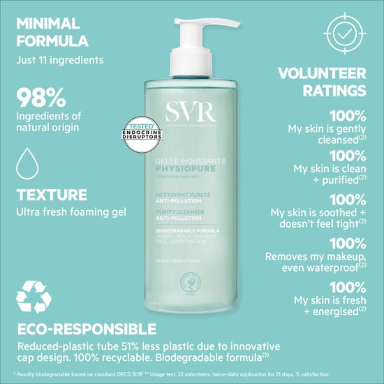 SVR Physiopure Schuimende Afspoelbare Gel 400ml voor een evenwichtige huidverzorging - Image 4