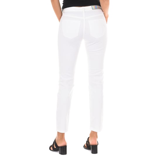 Long jean pants with narrow cut hems 10DB50281-B075 woman