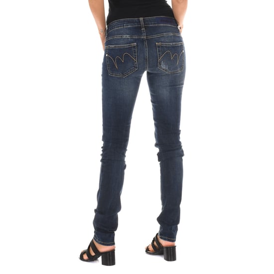 MET Women Jeans 5 Pockets Regular fit Ankle length  Blue