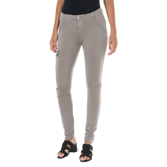 Long plush pants with elastic fabric 10DBF0549-J100 woman