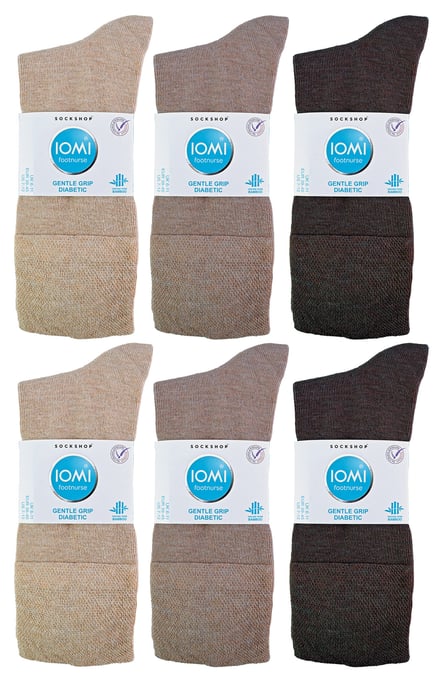 IOMI - 12 stuks naadloze bamboesokken voor diabetischei - Bruin - Image 2