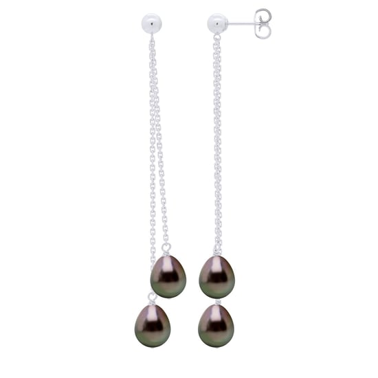 Hanging Earrings - Real Cultured Tahiti Pearls Pear 7-8 mm