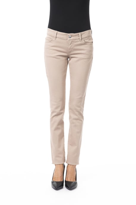 BYBLOS Women's Beige Cotton Jeans & Pant