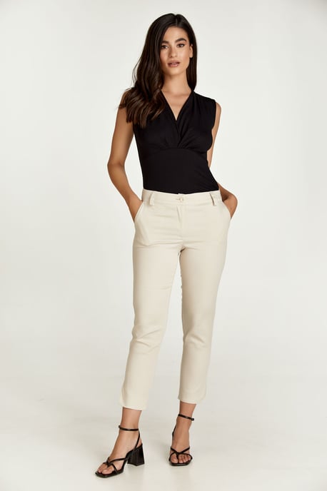 Elegant Sleeveless Stretch Jersey V-Neck Top