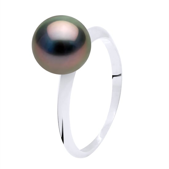 Ring Echte Tahitiaanse Cultuurparel Rond 8-9 mm - Wit Goud - Image 1