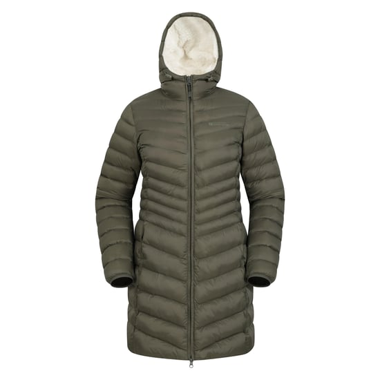 Mountain Warehouse Dames/Dames Florence gewatteerde jas met imitatiebontvoering (Kaki Groen) - Image 1