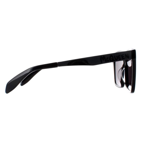Alexander McQueen Square Mens Shiny Black and Dark Chrome Grey AM0352S