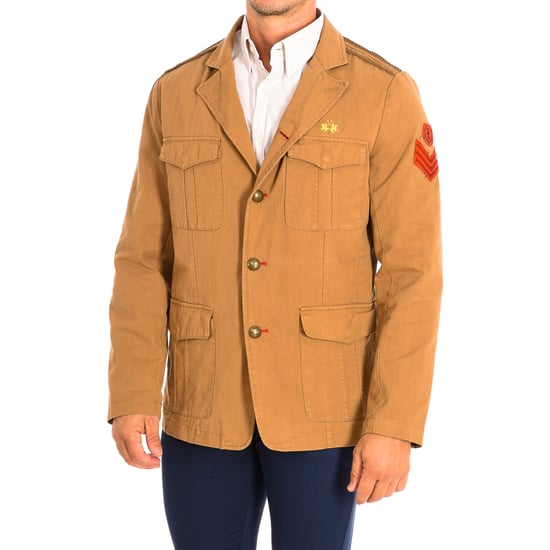 Men's regular fit jacket with lapel collar TMJE30-TW412