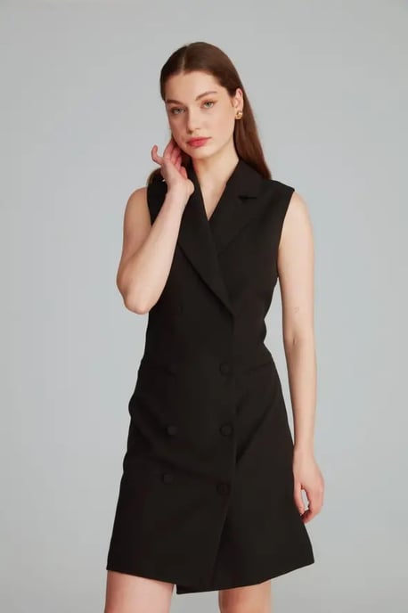 Sleeveless Tailored Blazer Dress - Image 3