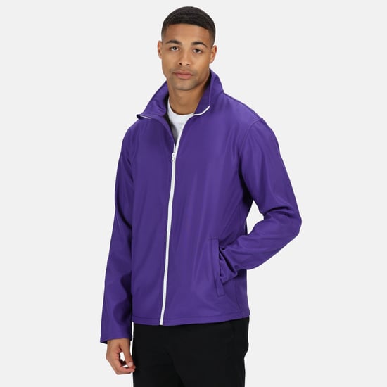 Regatta Standout Mens Ablaze Printable Soft Shell Jacket (Purple/Black)