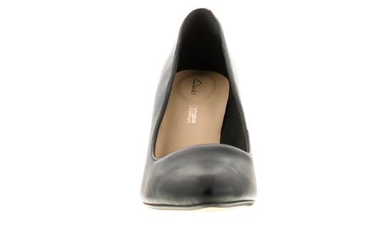 Clarks laina rae leather womens ladies heels court shoes black - Image 3