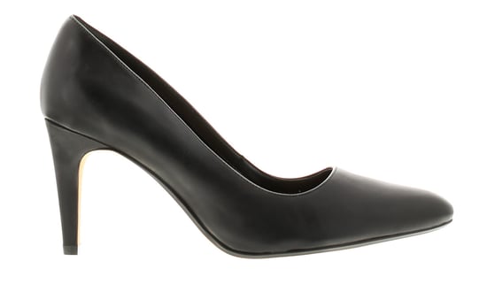 Clarks laina rae leather womens ladies heels court shoes black - Image 2