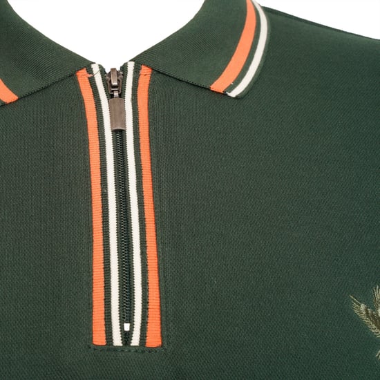 Grey Hawk Polo Pique in Green with Taping
