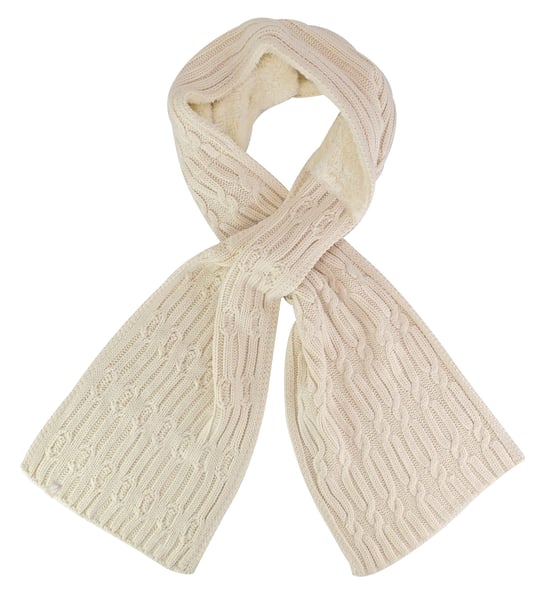 Women's Luxury Fleece Winter Scarf | Heat Holders | Thermal Fashion Scarf for Ladies - Cream