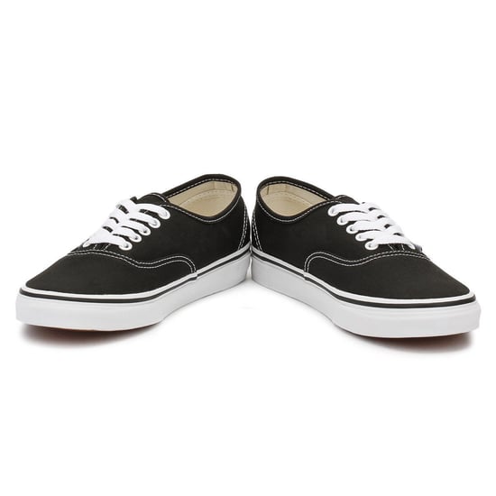 Vans Authentic Unisex Zwart Wit Canvas Vulcanised Skate Trainers - Image 5