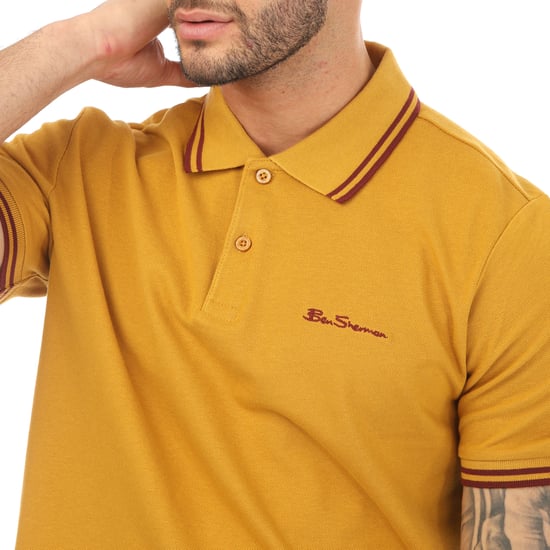 Men's Ben Sherman Twin Tipped Polo Shirt in Mustard