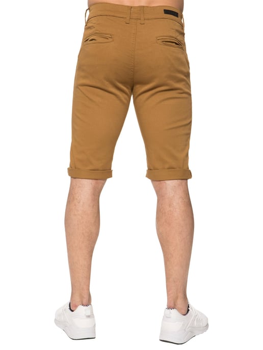 Enzo | Heren slim-fit stretch chinoshort - bruin - Image 3