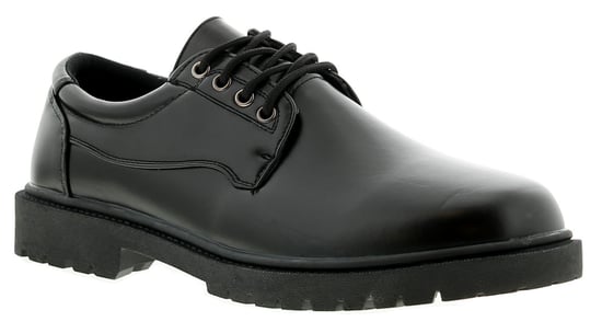 New Mens/Gents Black Lace Up School Shoes With Thick Soles. Wide Fit.